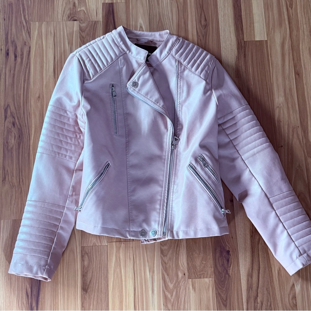 Urban Republic light pink faux leather biker jacket